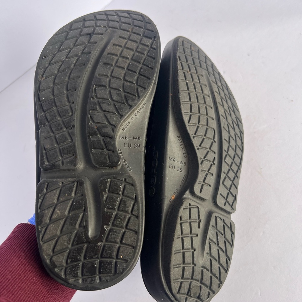 OOFOS Black Textured Slide Sandals - Picture 7 of 7